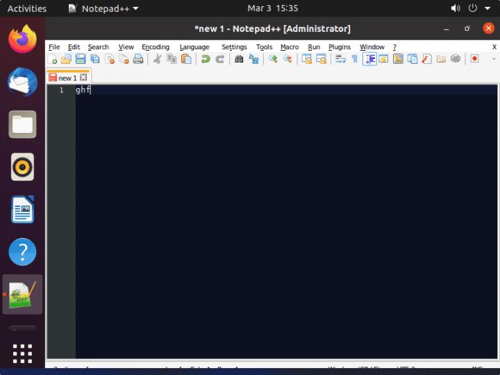 Install NotePad++ on Ubuntu 22.04 LTS Linux using SNAP