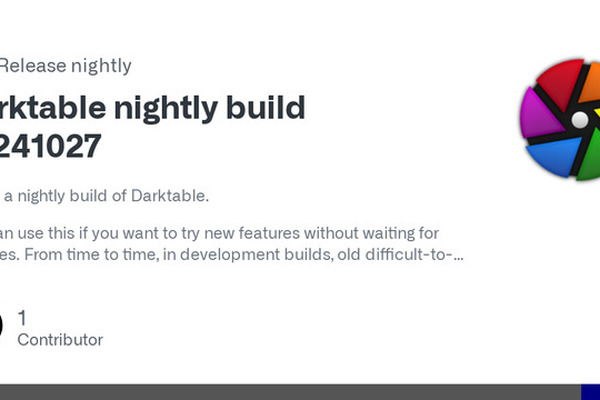 Darktable 4.7 Nightly Build 20241027 released